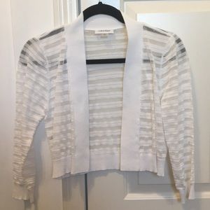 Calvin Klein White and Mesh Cardigan Small